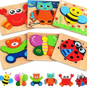 Dreampark Wooden Puzzles for Toddlers Ages 1-3, Montessori Toys Puzzle Learning Educational